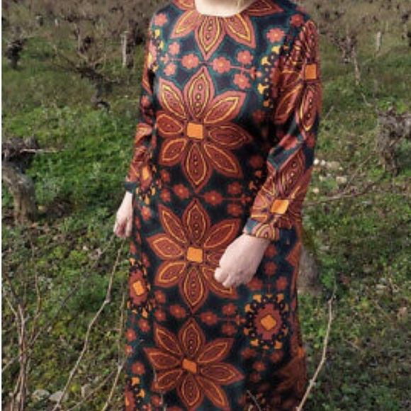 LAST size XL NWT ZARA ROUND NECK PRINTED MIDI DRESS - Picture 3 of 10